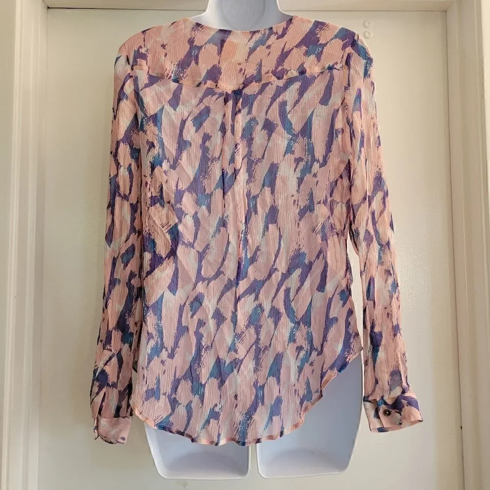Maeve purple and pink soft  ruffle top